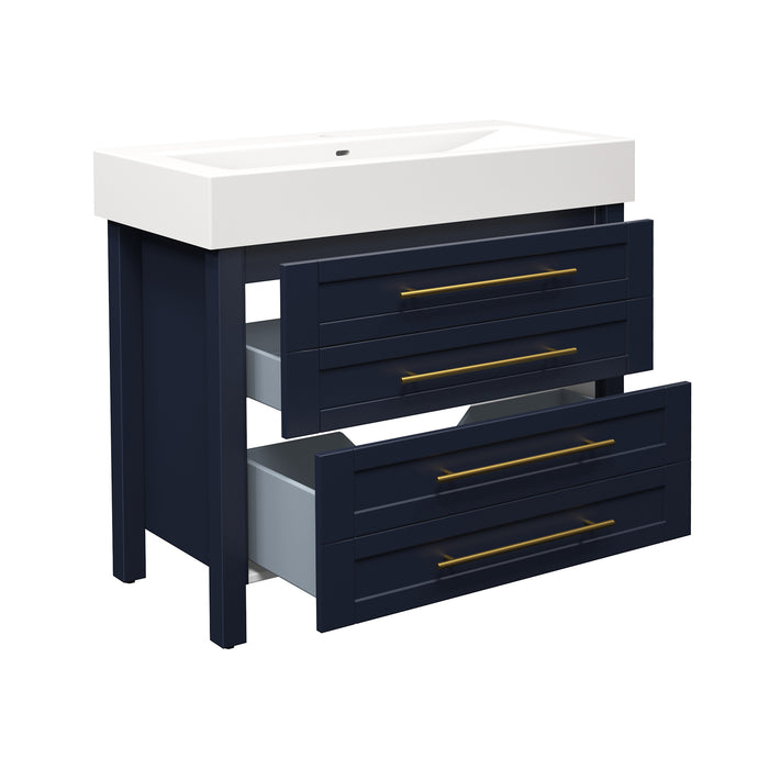 CATANIA - 40″ X 19" Dark Blue Vanity with Porcelain sink