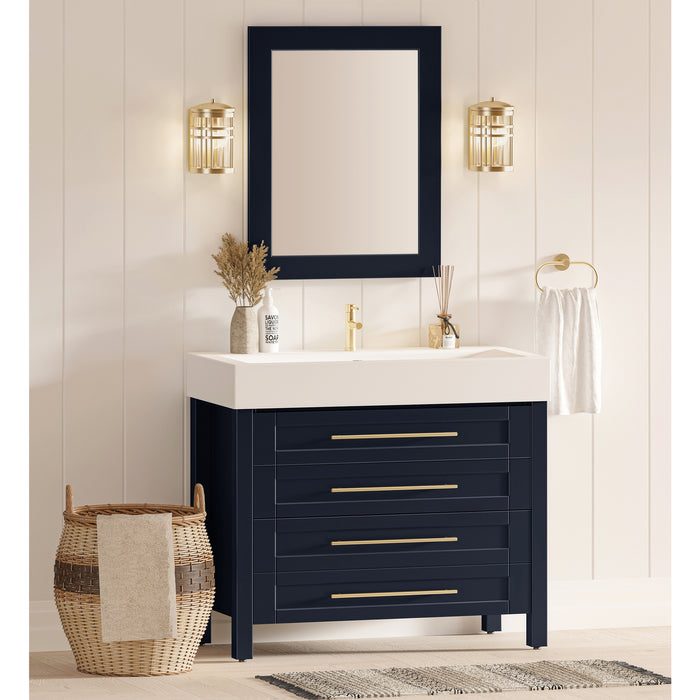 CATANIA - 40″ X 19" Dark Blue Vanity with Porcelain sink