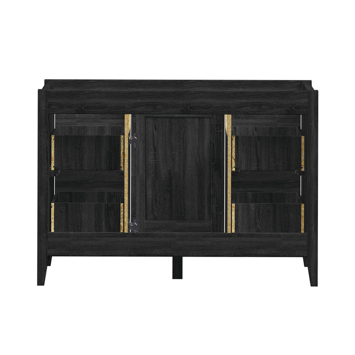 Novara - 48" CANADIAN, Midnight Black Bathroom Vanity with Quartz top