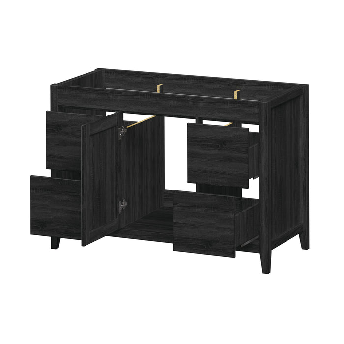 Novara - 48" CANADIAN, Midnight Black Bathroom Vanity with Quartz top