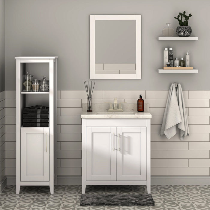 Novara - 30" CANADIAN, White Bathroom Vanity with Quartz top.