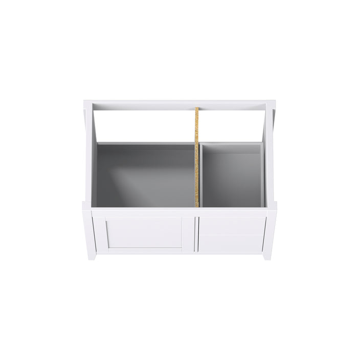 Novara - 36" CANADIAN, White Bathroom Vanity with Quartz top, Right Side Drawers