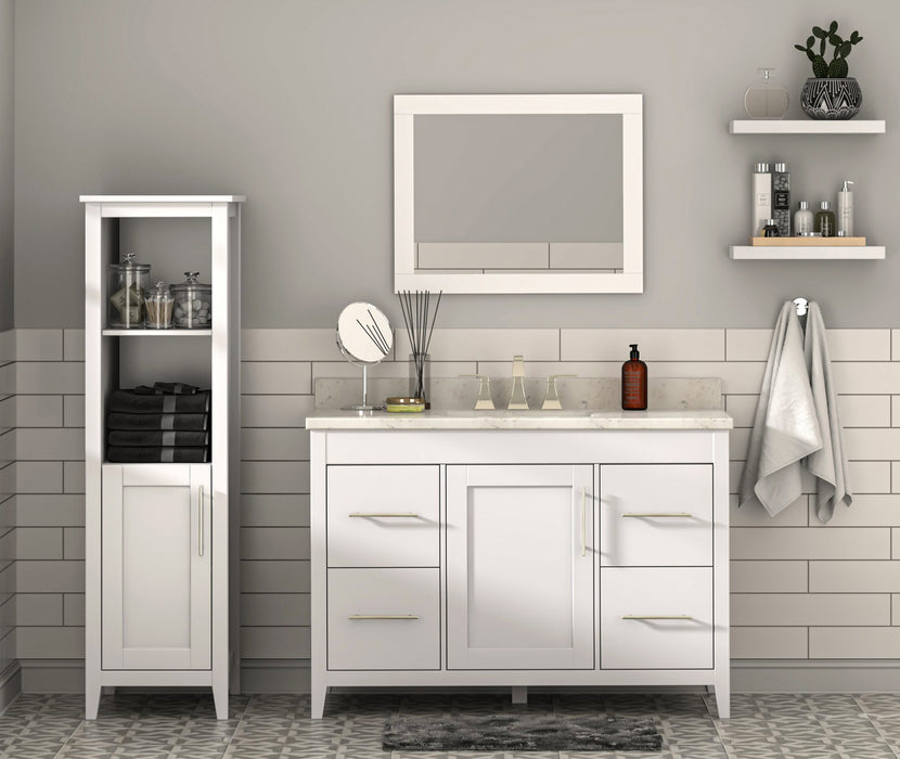 Novara - 48" CANADIAN, White Bathroom Vanity with Quartz top