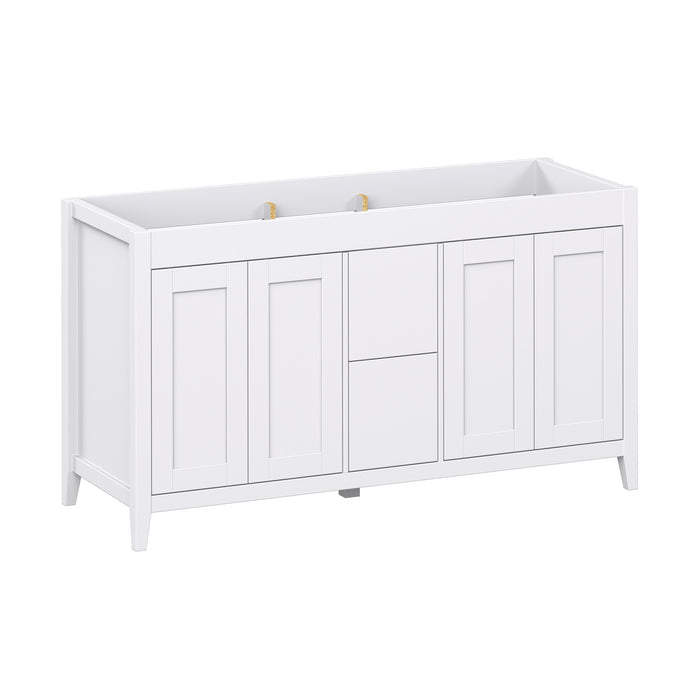 Novara - 60" Double sink CANADIAN, White Bathroom Vanity with Quartz top