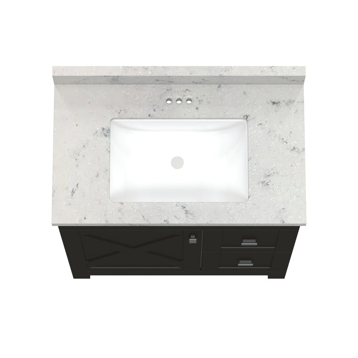 Torretta - 30" x 19" CANADIAN, Dark Chocolate Bathroom Vanity with Cultured Marble Top