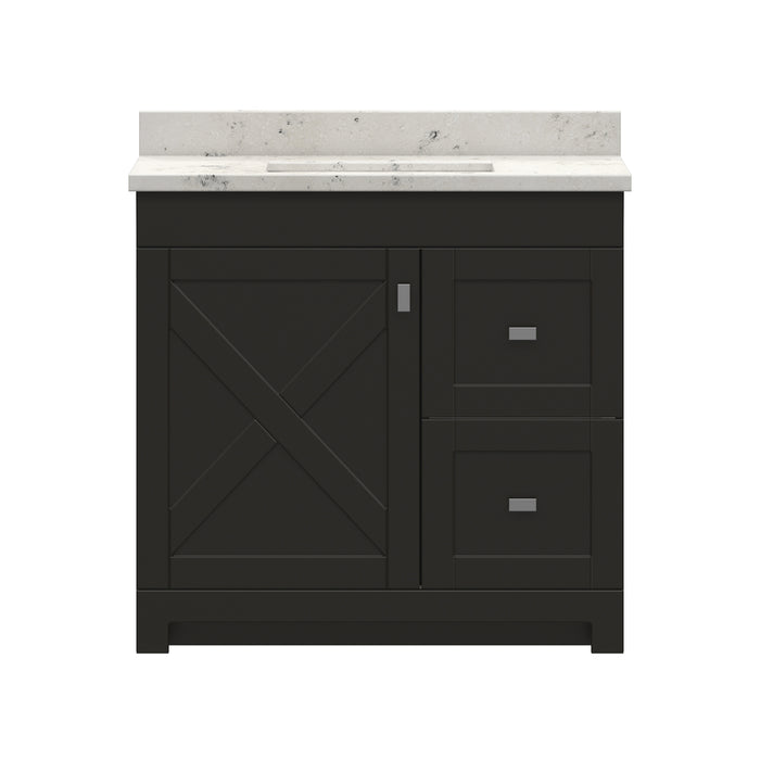 Torretta - 36" x 19" CANADIAN, Dark Chocolate Bathroom Vanity with Cultured Marble Top (Copy)