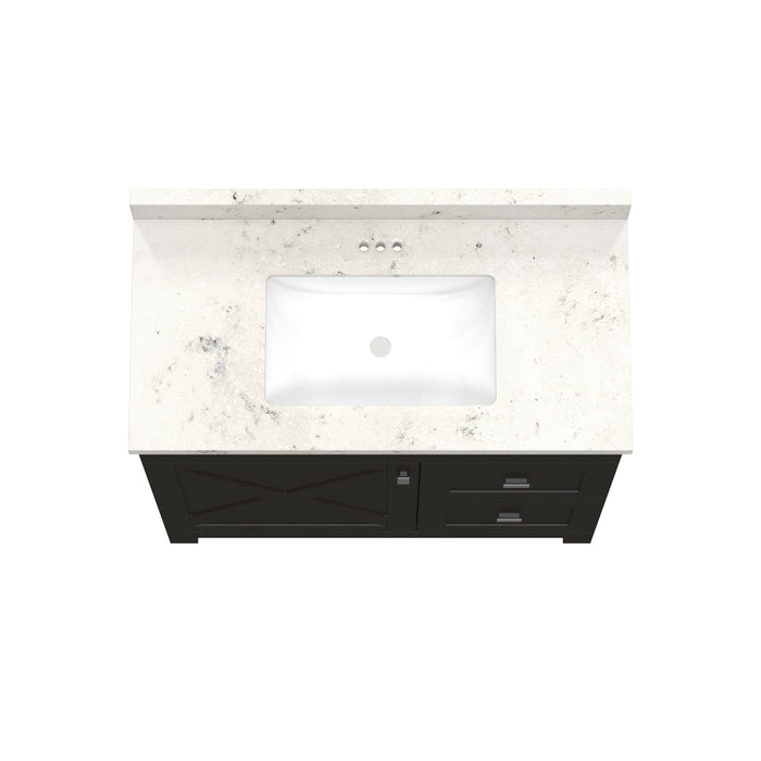 Torretta - 36" x 19" CANADIAN, Dark Chocolate Bathroom Vanity with Cultured Marble Top (Copy)