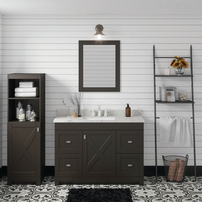 Torretta - 48" x 19" CANADIAN, Dark Chocolate Bathroom Vanity with Cultured Marble Top (Copy) (Copy)