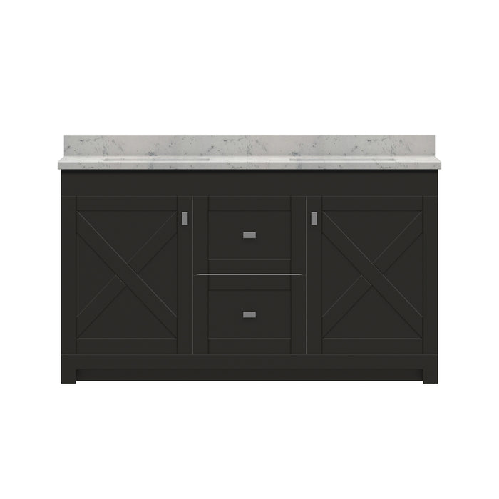 Torretta - 60" x 19" CANADIAN, Dark Chocolate Bathroom Vanity with Cultured Marble Top (Copy) (Copy) (Copy)