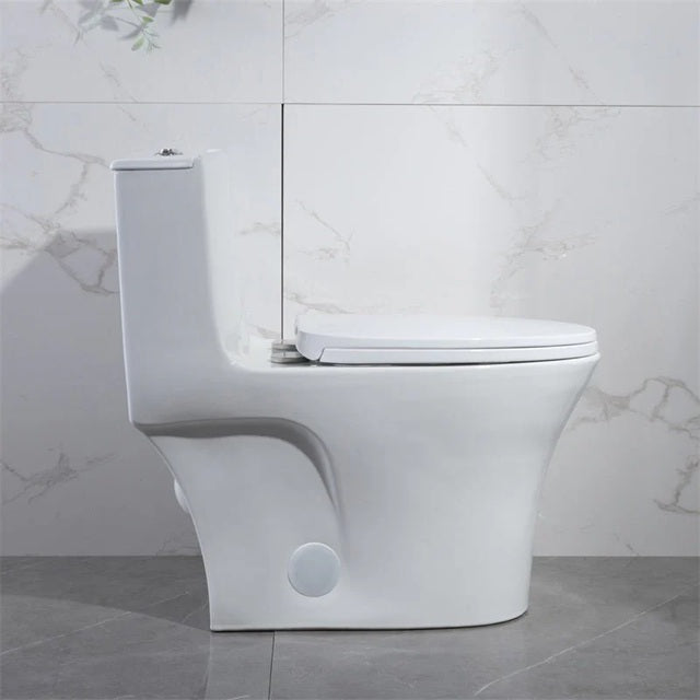 AQUA- 10016 White Dual-Flush Siphonic One-Piece Toilet ** PICK UP IN STORE ONLY**