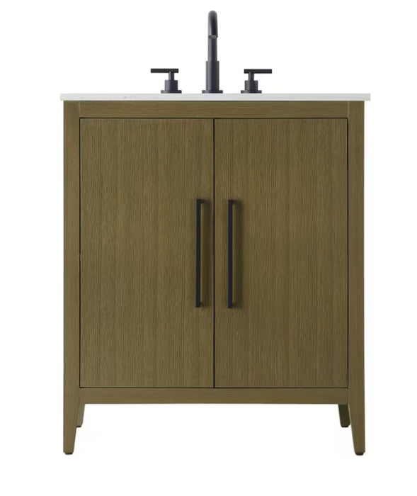 EMERSON - 30" Floor Standing Bathroom Vanity, Marble Countertop ( 3 colors available)