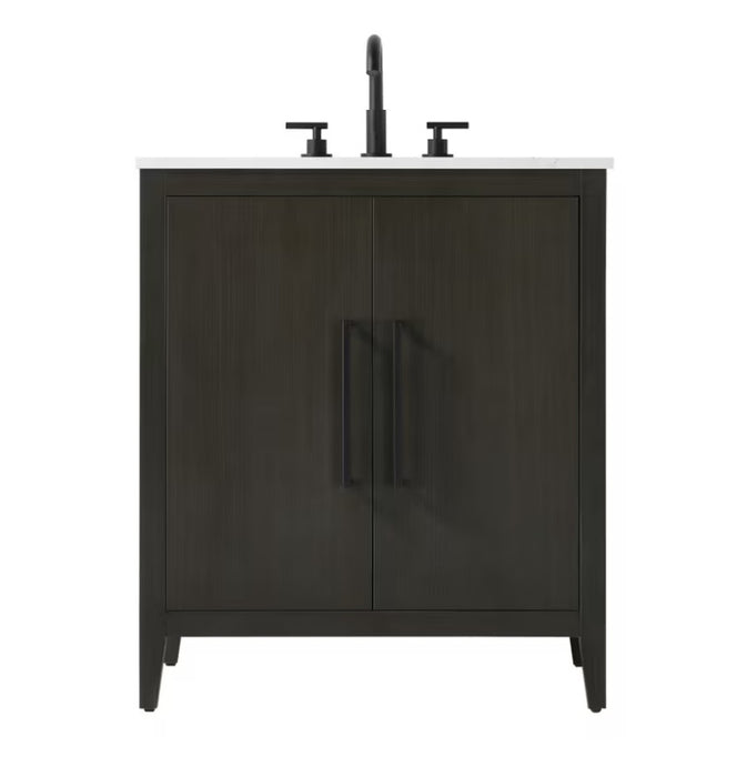 EMERSON - 30" Floor Standing Bathroom Vanity, Marble Countertop ( 3 colors available)