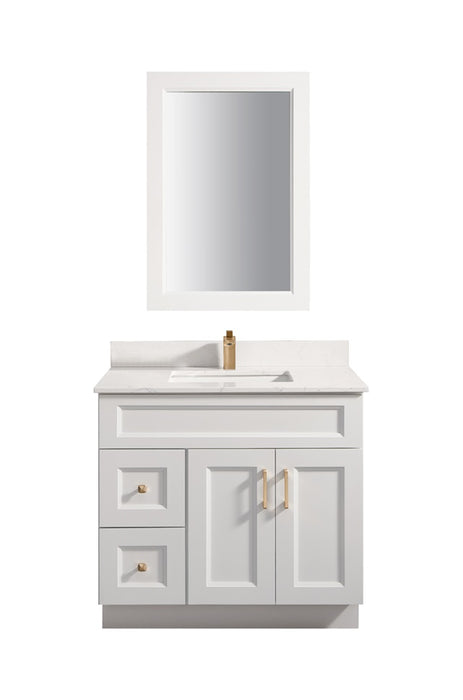 Nova- 42" Bathroom Vanity (3 colors) With Quartz Countertop / Left Side Drawers