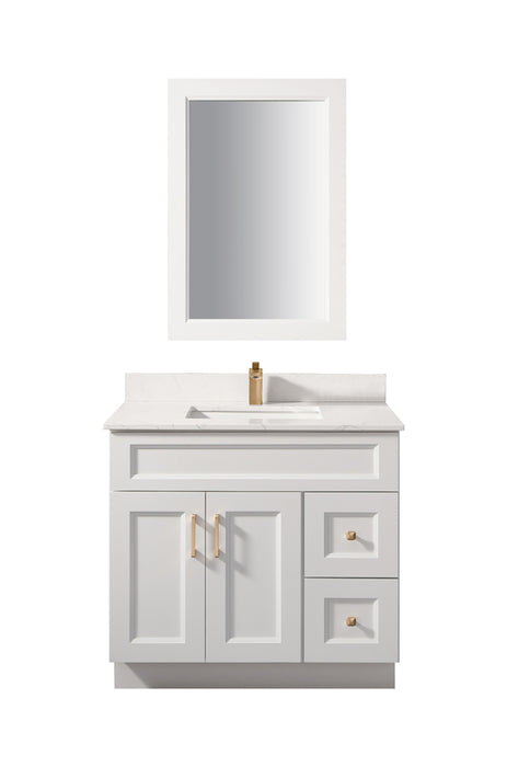 VSD- 36" WHITE Bathroom Vanity With Quartz Countertop