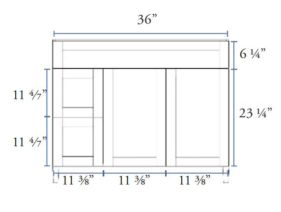 Classic- 36" Canadian Made Bathroom Vanity With Quartz Countertop