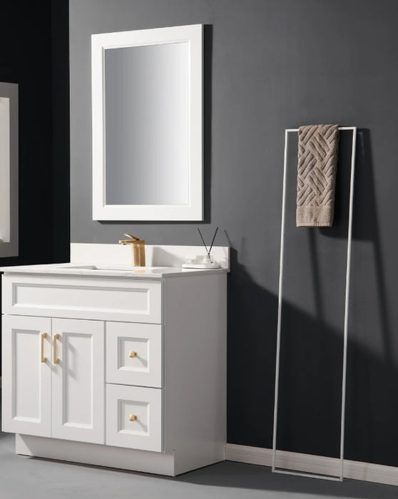 Nova- 42" Bathroom Vanity (3 colors) With Quartz Countertop / Right Side Drawers