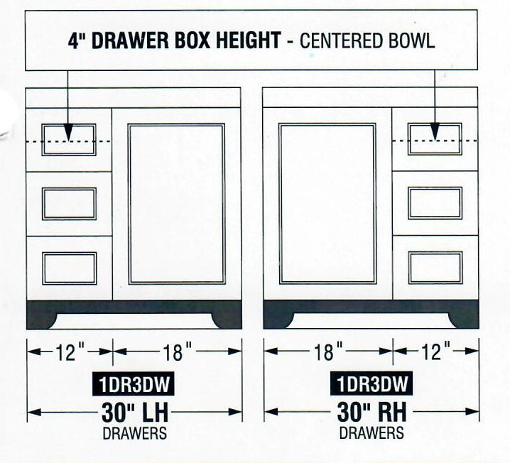 CANADIAN MAPLE - 36" Left side drawers Bathroom Vanity With Quartz Countertop.  (4 colors available) - Construction Commodities Supply Inc.