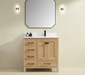 Rose- 36" Antique Oak ,Right Side Sink, Solid Wood Floor Standing Modern Bathroom Vanity, Quartz Countertop ( PRE-ORDER NOW , ETA: 2026-06-10) - Construction Commodities Supply Inc.