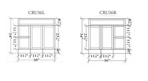 CRUSH - 36"  Narrow Shaker Bathroom Vanity (3 colors) With Quartz Countertop / Right Side Drawers
