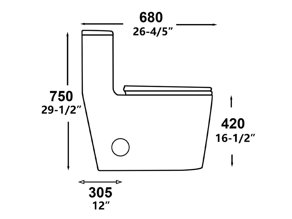 LUVIA 2184 - Premium Quality ceramic one piece elongated toilet with skirted trapway **PICK UP IN STORE ONLY** - Construction Commodities Supply Inc.