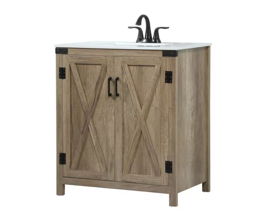HILCREST - 30" Floor Standing Bathroom Vanity, Quartz Countertop ( 2 colors available)