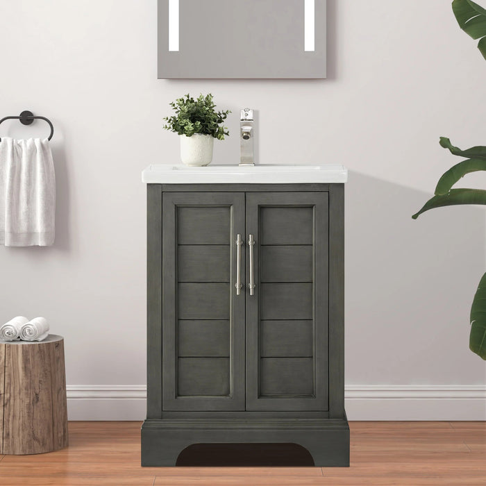 Modena , 24" x 18" Silver Grey Freestanding Bathroom Vanity