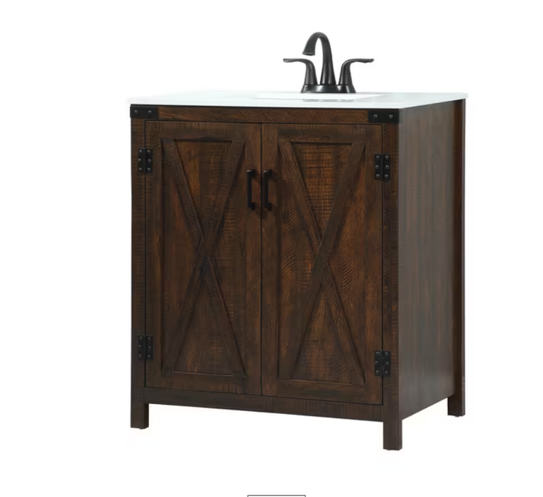 HILCREST - 30" Floor Standing Bathroom Vanity, Quartz Countertop ( 2 colors available)