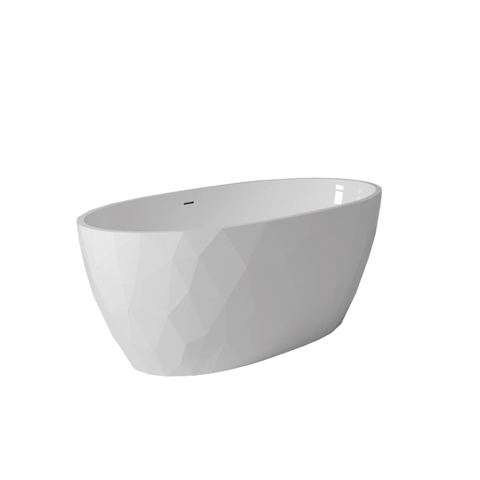 MAAX - Fura 67" x 32" Acrylic Freestanding Center Drain Bathtub in Gloss White