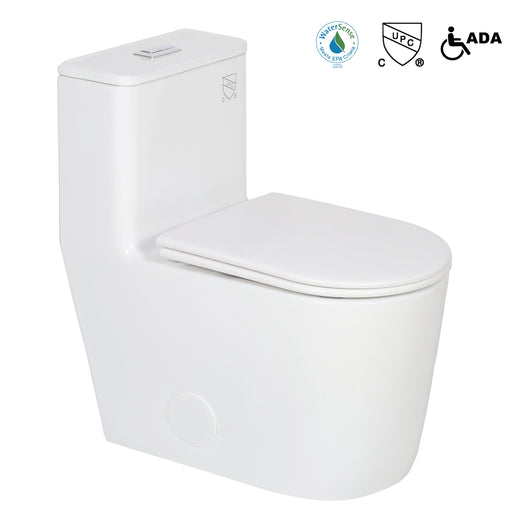 LUVIA 2184 - Premium Quality ceramic one piece elongated toilet with skirted trapway **PICK UP IN STORE ONLY** - Construction Commodities Supply Inc.