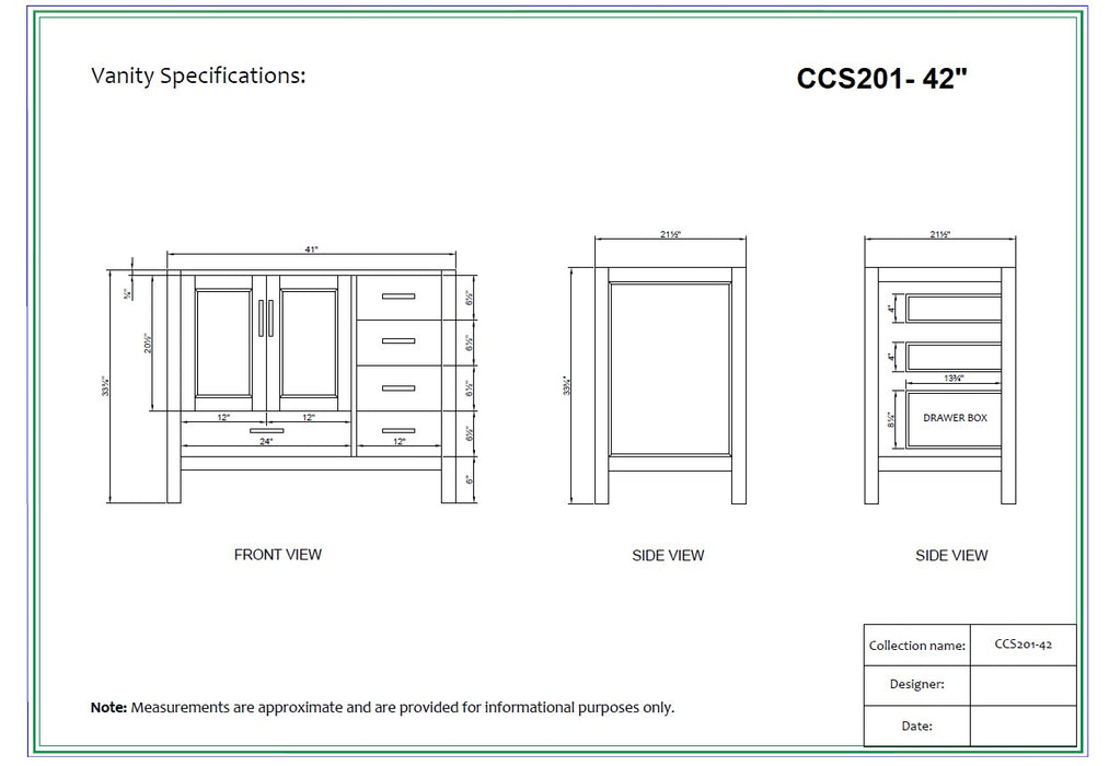 CCS201 - 42" Brown Oak Veneer(Walnut) , Floor Standing Modern Bathroom Vanity, White Quartz Countertop, Matt Black Hardware
