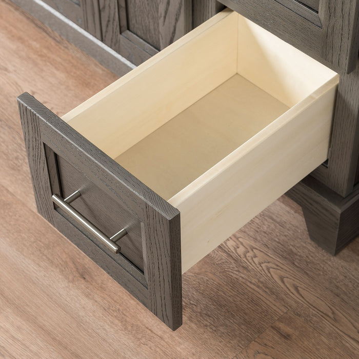 Stonewood - SHALLOW DEPTH , 42" x 18.5"  Solid Wood Canadian Made Bathroom Vanity With Quartz Countertop ( Available in 7 Colors )