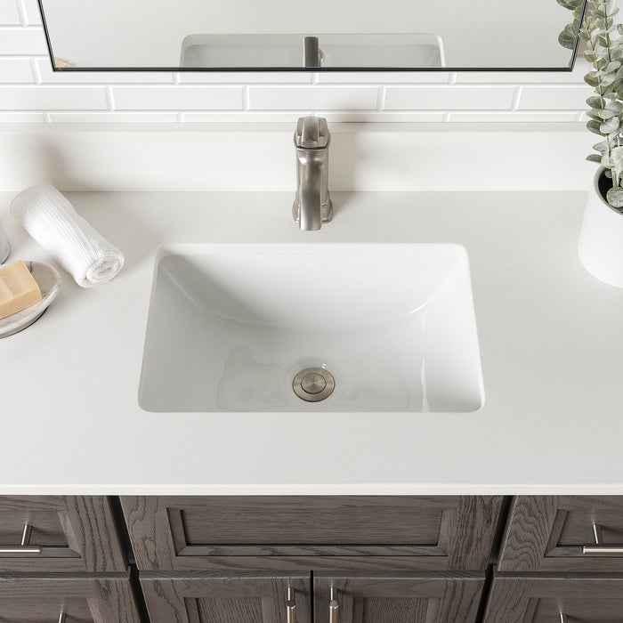 Stonewood - SHALLOW DEPTH , 42" x 18.5"  Solid Wood Canadian Made Bathroom Vanity With Quartz Countertop ( Available in 7 Colors )