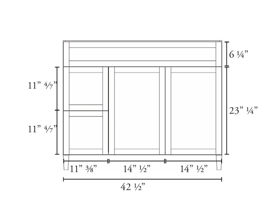 MILANO 42 Inch Light Walnut Bathroom Vanity with Quartz Countertop, Left Side Drawers - Construction Commodities Supply Inc.