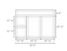 MILANO 42 Inch Light Walnut Bathroom Vanity with Quartz Countertop, Left Side Drawers - Construction Commodities Supply Inc.