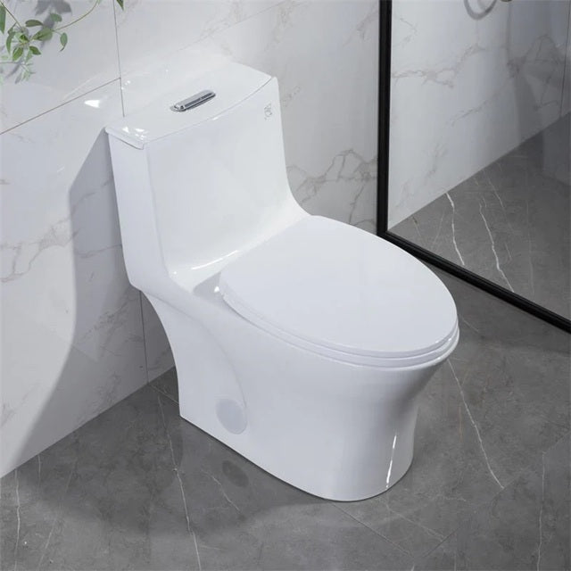 AQUA- 10016 White Dual-Flush Siphonic One-Piece Toilet ** PICK UP IN STORE ONLY**