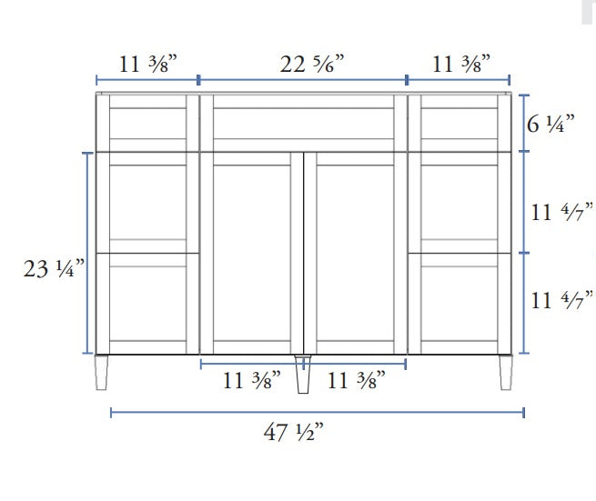 Classic- 48" Canadian Made Bathroom Vanity With Quartz Countertop