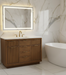 XANDER  - 48"  WALNUT Solid Wood Bathroom Vanity with White Quartz top - Construction Commodities Supply Inc.