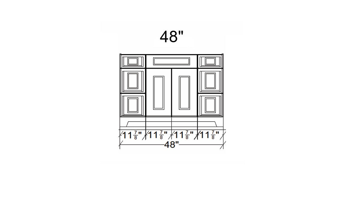 CLASSIC- 48" Solid wood Bathroom Vanity (6 COLORS AVAILABLE) With Quartz Countertop