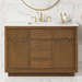 XANDER  - 48"  WALNUT Solid Wood Bathroom Vanity with White Quartz top - Construction Commodities Supply Inc.