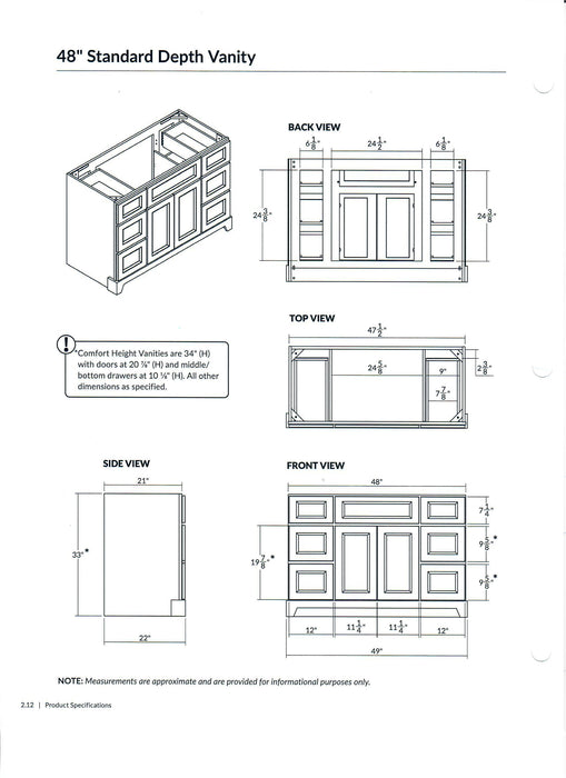 StoneWood - 48"  Natural Oak Canadian Made Solid Wood Bathroom Vanity With Quartz Countertop - Construction Commodities Supply Inc.