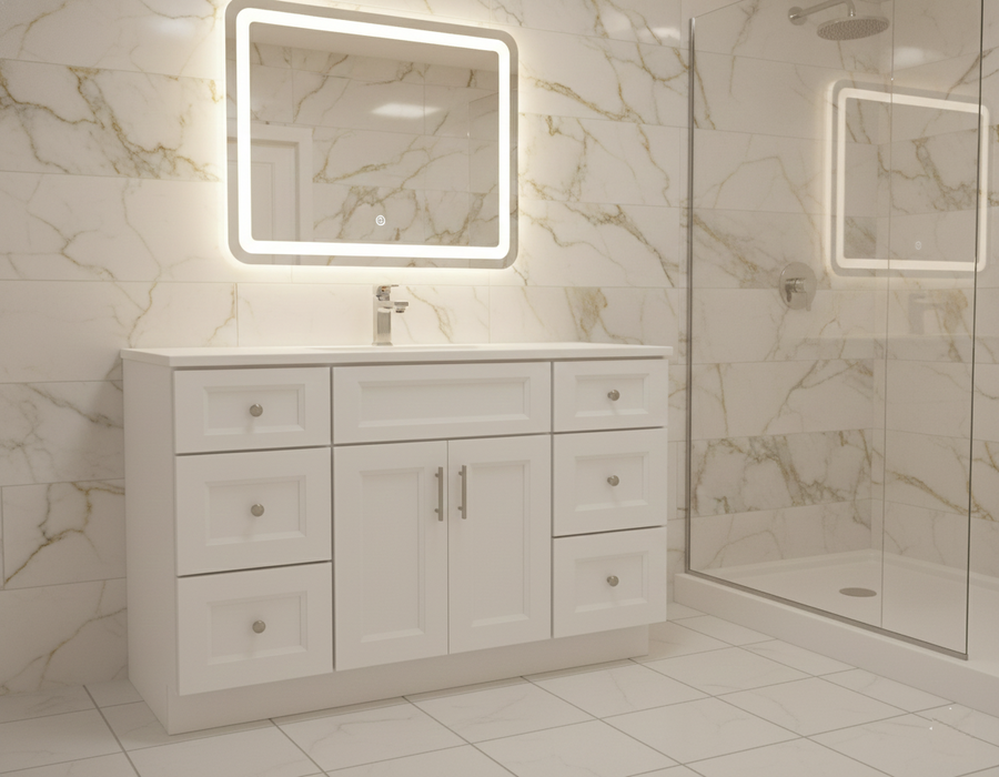 Nova- 48"  Bathroom Vanity (6 colors ) With Quartz Countertop