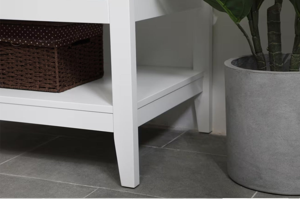 ELEGANT 30" x 19" White , Floor Standing Modern Bathroom Vanity, Quartz Countertop