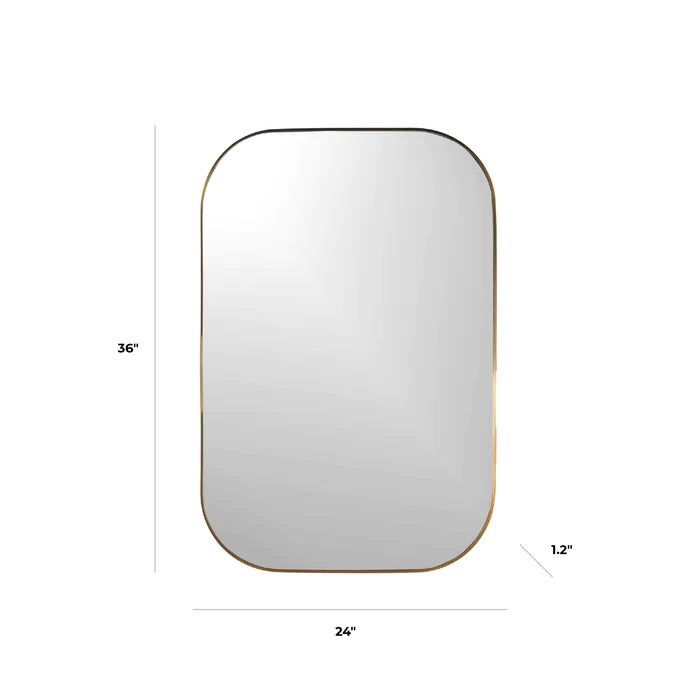 24" x 36"  Curved Corner Gold Mirror
