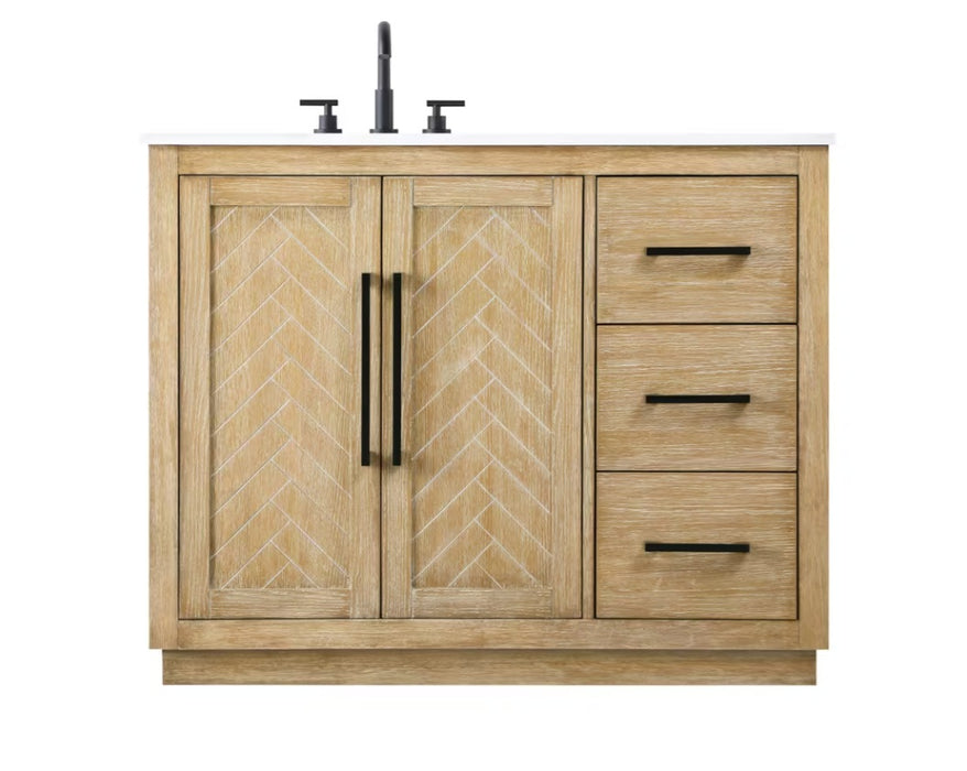 ASHTON- 42" Floor Standing Bathroom Vanity, Marble Countertop ( 3 colors available)