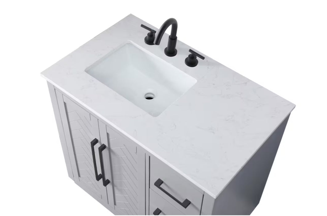 ASHTON- 42" Floor Standing Bathroom Vanity, Marble Countertop ( 3 colors available)