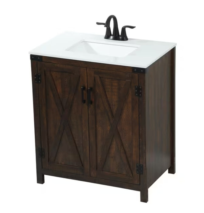 HILCREST - 30" Floor Standing Bathroom Vanity, Quartz Countertop ( 2 colors available)