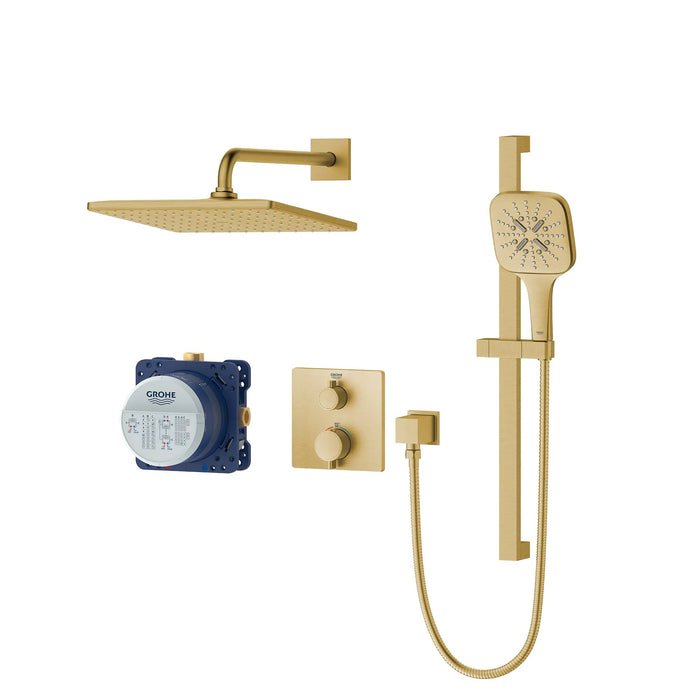 GROHE - RAINSHOWER  GrohTherm 2-Handle Thermostatic Single Function Square Shower Kit