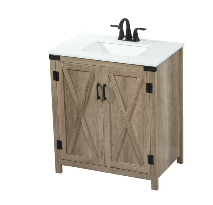 HILCREST - 30" Floor Standing Bathroom Vanity, Quartz Countertop ( 2 colors available)