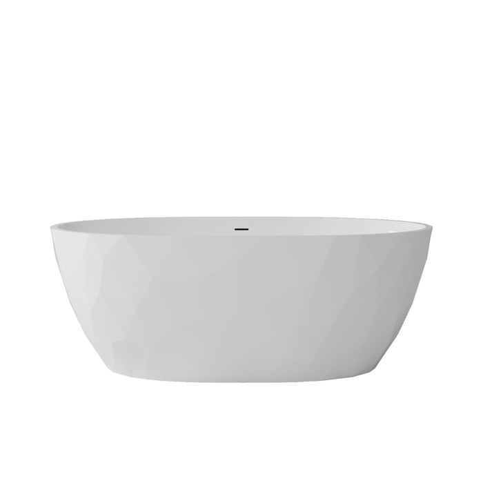 MAAX - Fura 67" x 32" Acrylic Freestanding Center Drain Bathtub in Gloss White