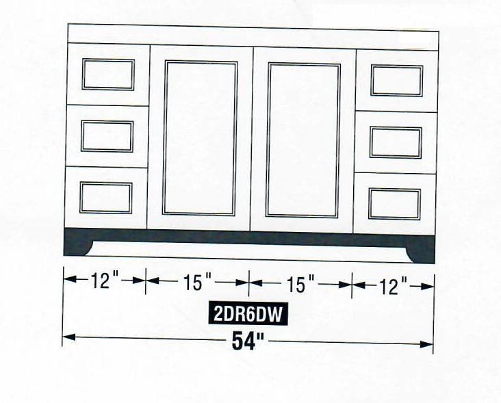 CANADIAN MAPLE 54" , Natural Stain Bathroom Vanity With Quartz Countertop. - Construction Commodities Supply Inc.